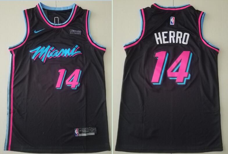 Men Miami Heat #14 Herro Black Nike Game NBA Jerseys